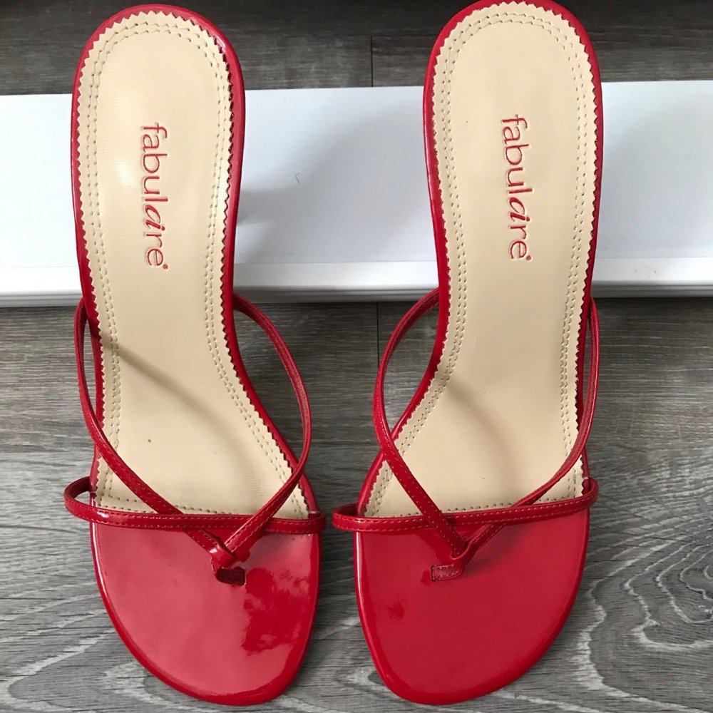 Strappy Red Thong Sandals